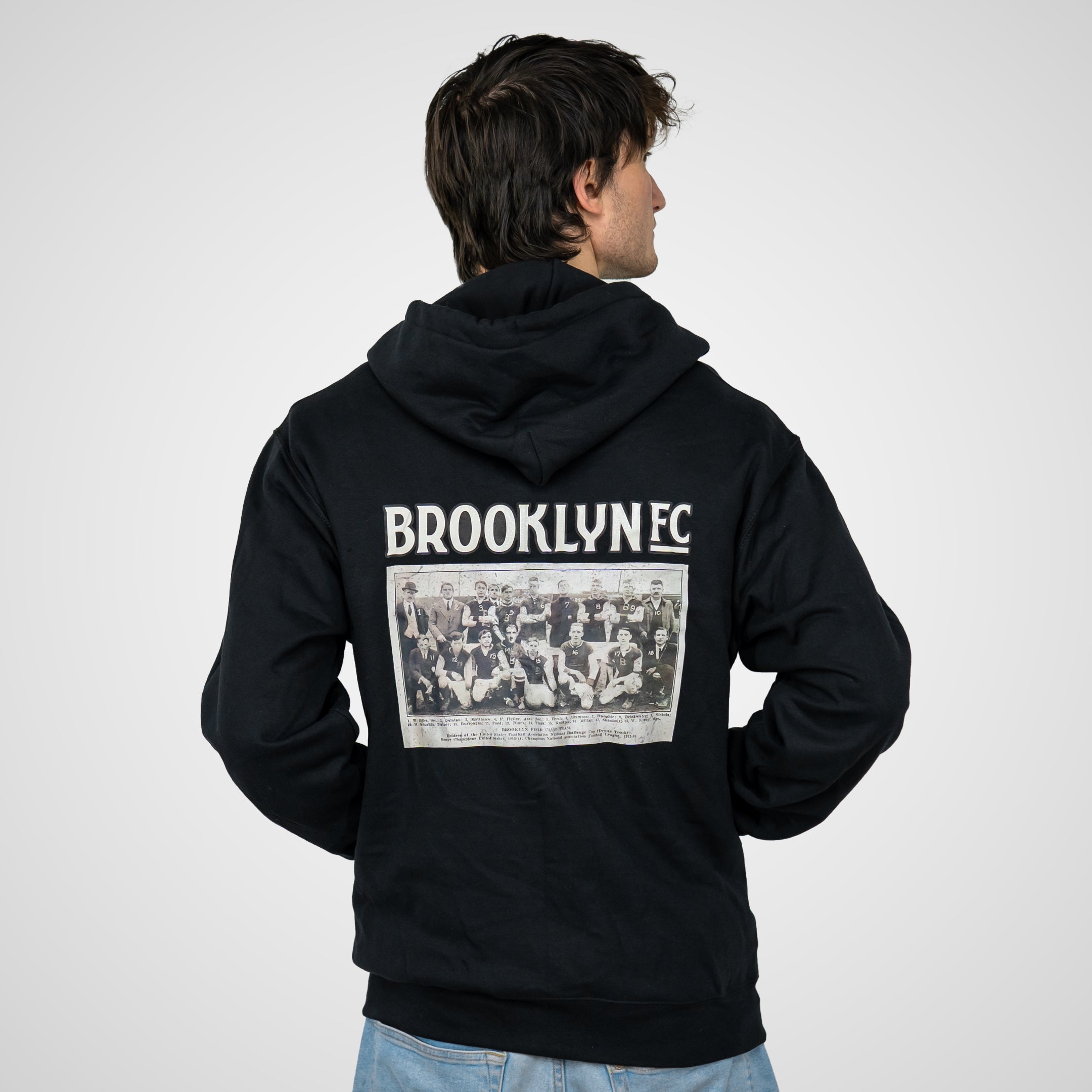 Brooklyn FC Soccer Retro Black Full Zip Up Jacket - Vintage Football Jacket for Men & Women - Perfect for Match Days, Training & Casual Wear