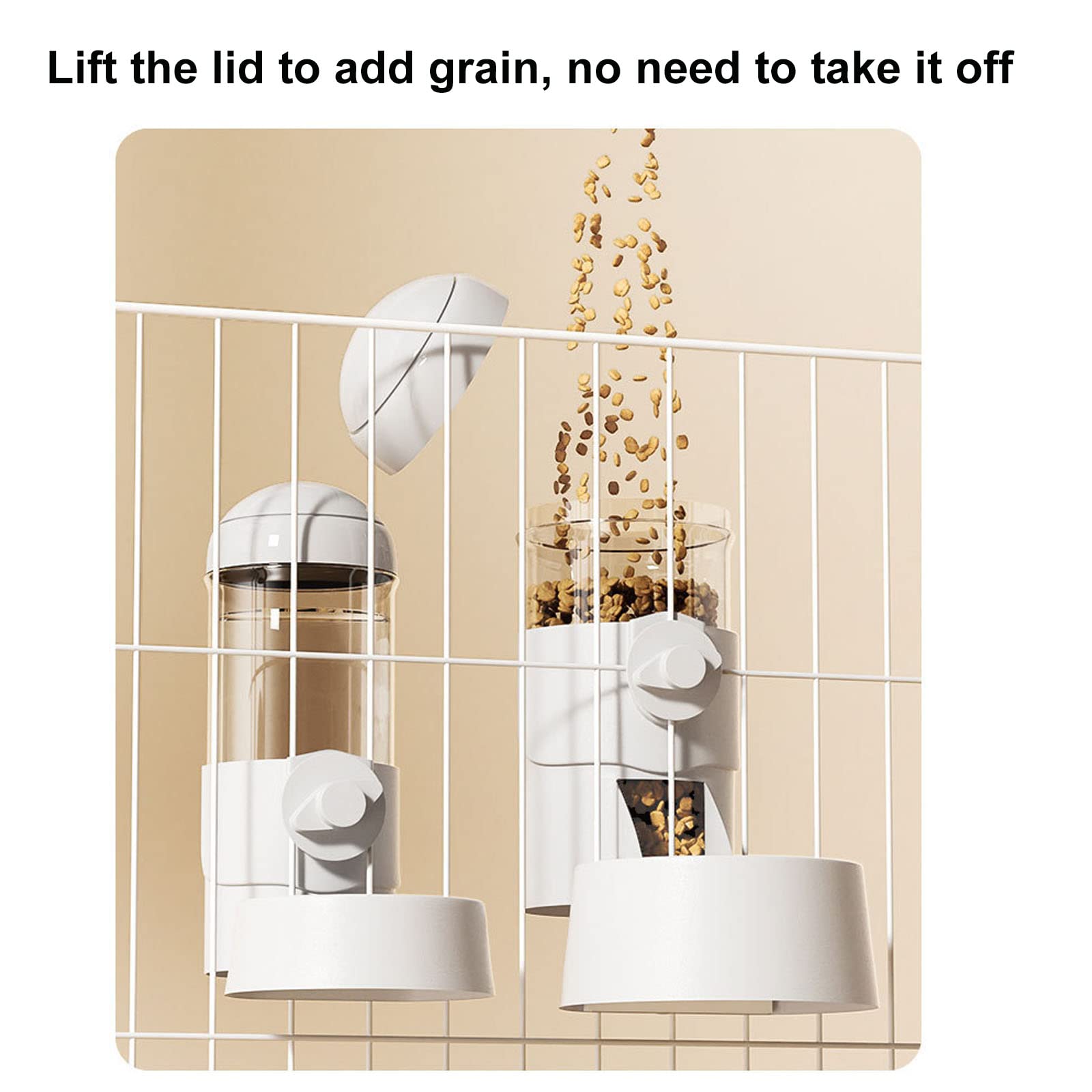 Automatic Gravity Pet Feeder and Water Bowl Set for Dogs, Cats, Rabbits, Hamsters, Chinchillas & Hedgehogs - Hanging Cage Mount Food Dispenser & Drinking Bowl (Green) - Perfect for Home, Travel & Multi-Pet Households