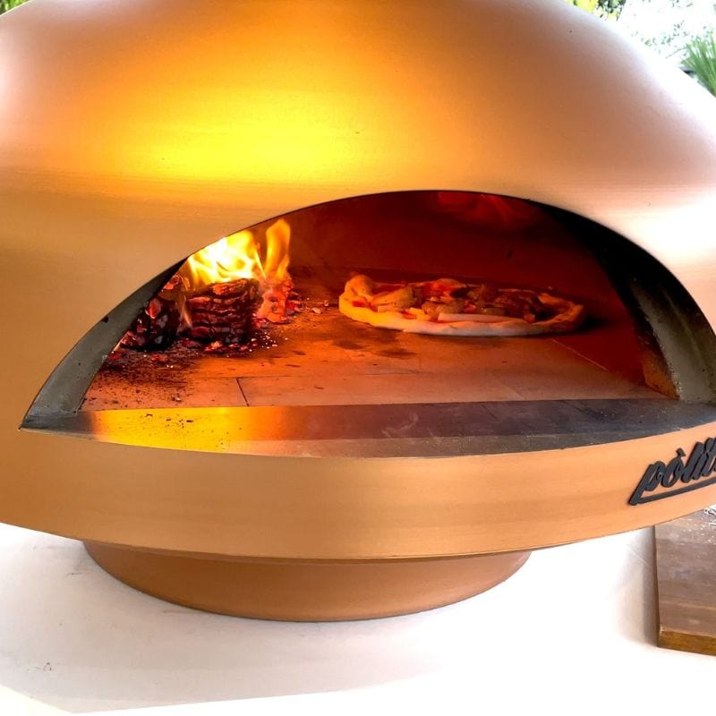 Polito Giotto Wood Fired Pizza Oven with Bench Stand - Outdoor Cooking for Backyard, Patio & Garden - Perfect for Homemade Pizza, Bread & Grilling