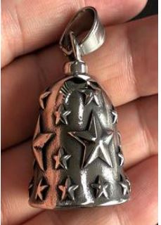 Lucky Motorcycle Bell with Stars Design - Guardian Bell for Bikers, Perfect for Harley, Honda, Yamaha & Cruiser Motorcycles - Ride Safe & Stylish