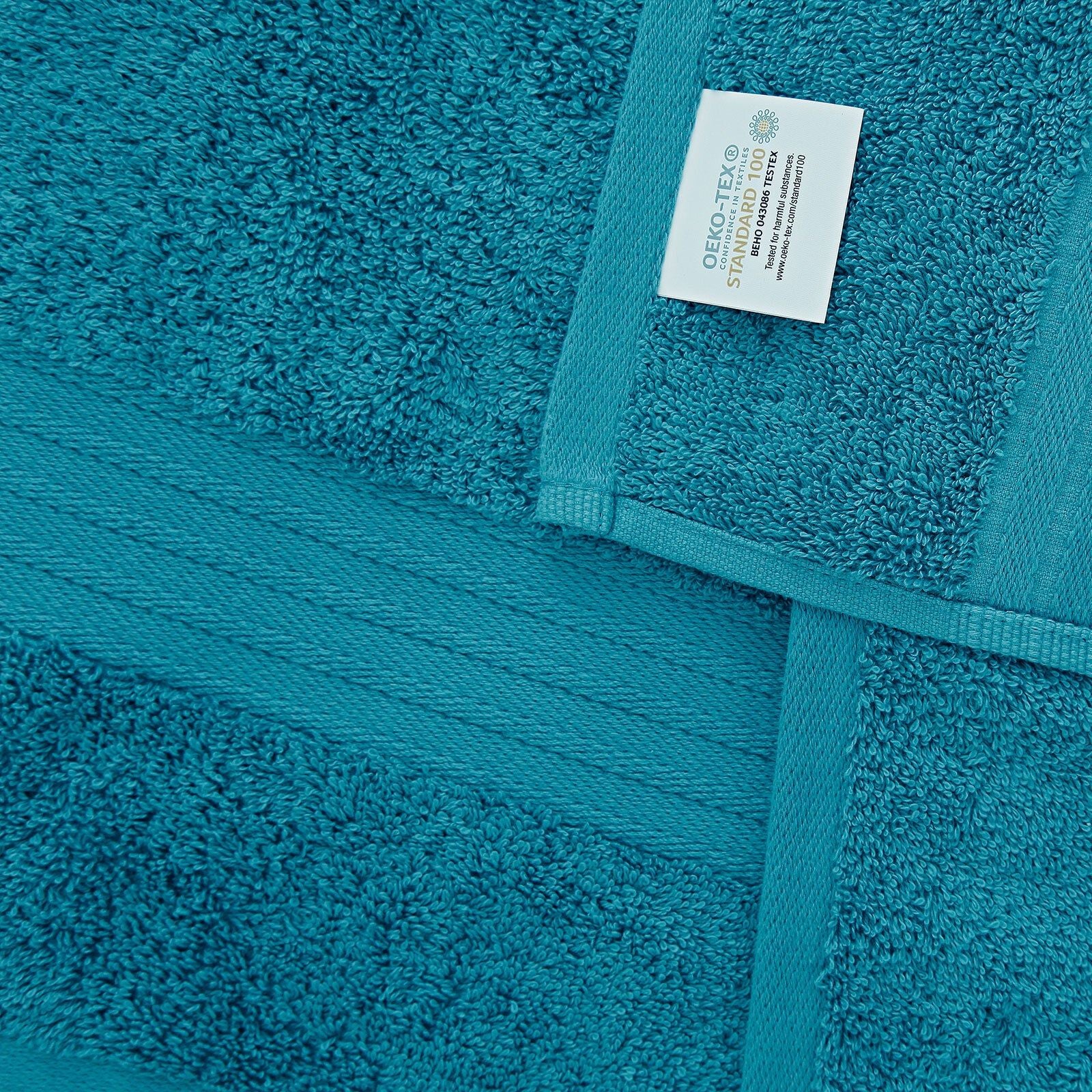 Premium 4-Piece Cotton Bath Towel Set - Ultra Soft & Absorbent - Blue - Perfect for Spa, Bathroom, and Guest Use