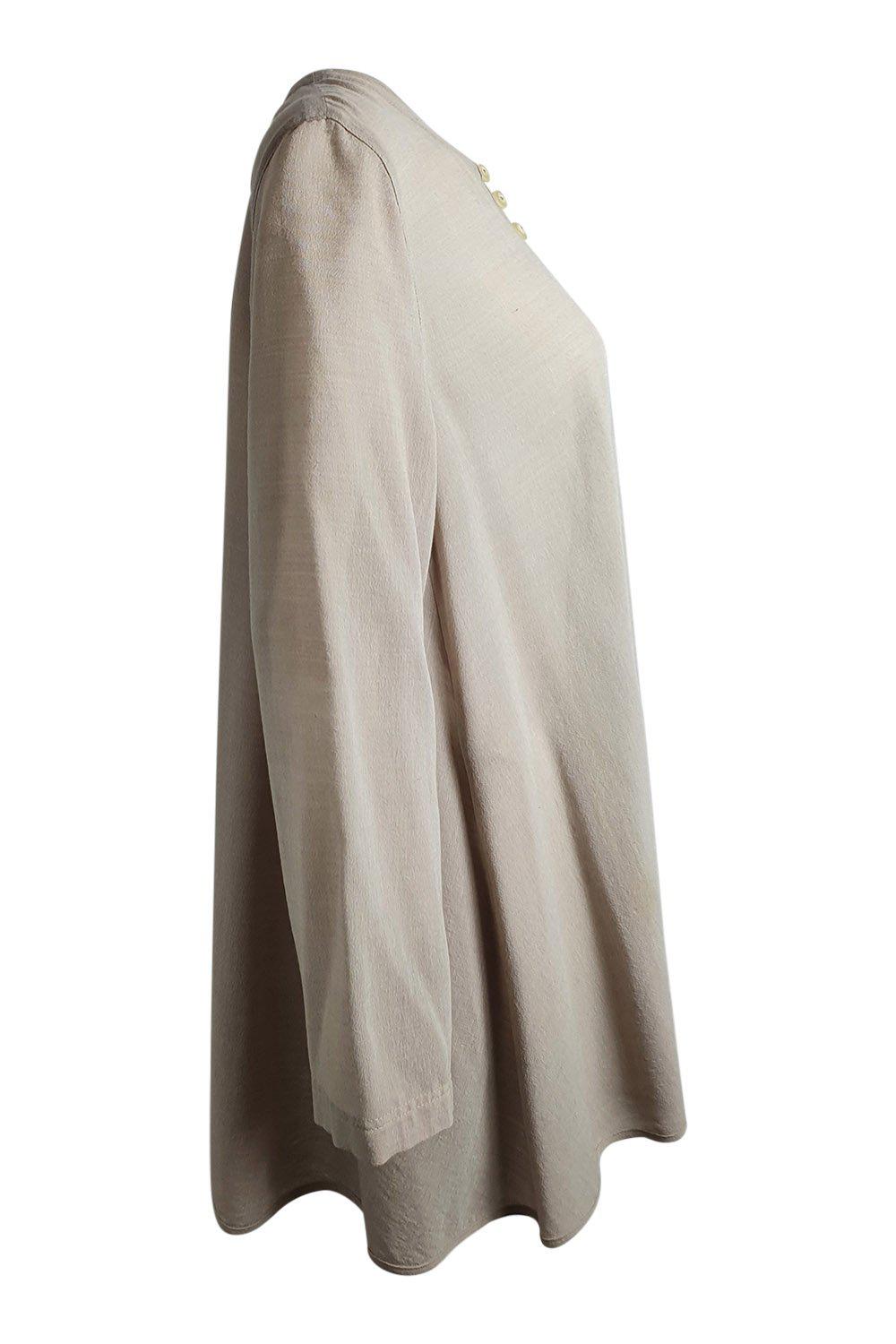 Armani Khaki Cotton Blend A-Line Open Front Shirt - Women's Casual Button Down Top (IT 42 | UK 10 | US 6) - Perfect for Office Wear, Weekend Outfits & Spring Fashion