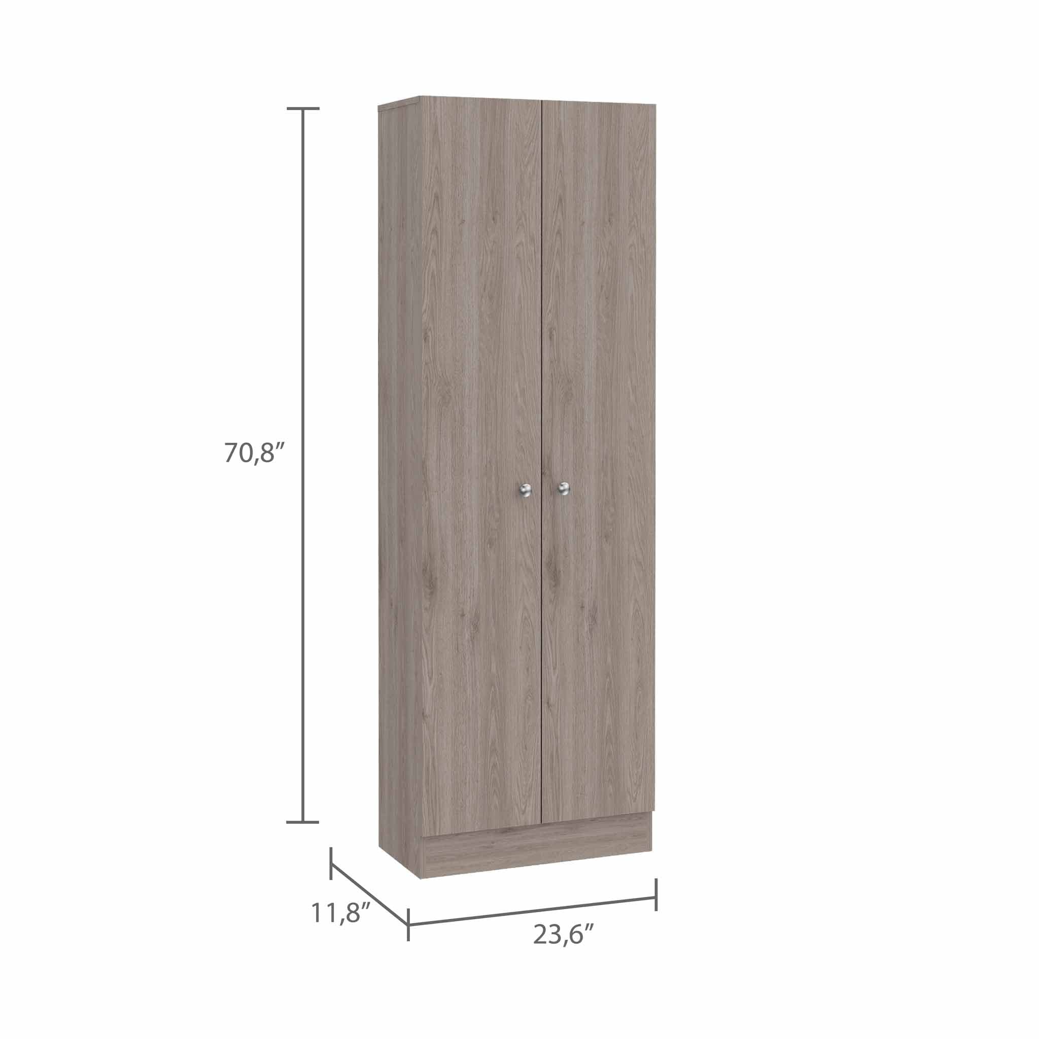 Virginia Double Door Storage Cabinet with 5 Adjustable Shelves, Light Gray - Perfect for Home, Office, Garage & Closet Organization