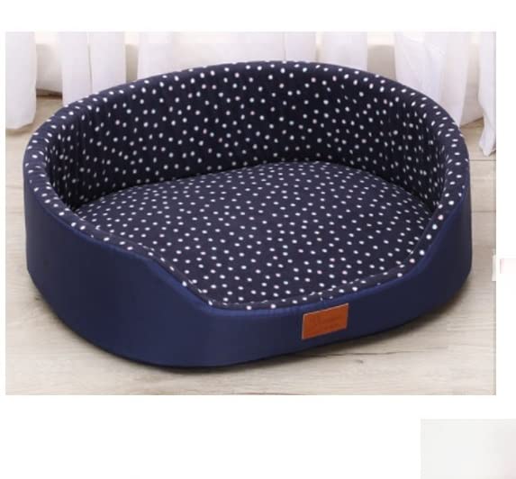 Premium Soft Plush Pet Bed for Dogs & Cats - Cozy Couch Cushion Mat for Small & Medium Pets - Large Navy Blue - Perfect for Living Room, Bedroom & Pet Nook Comfort
