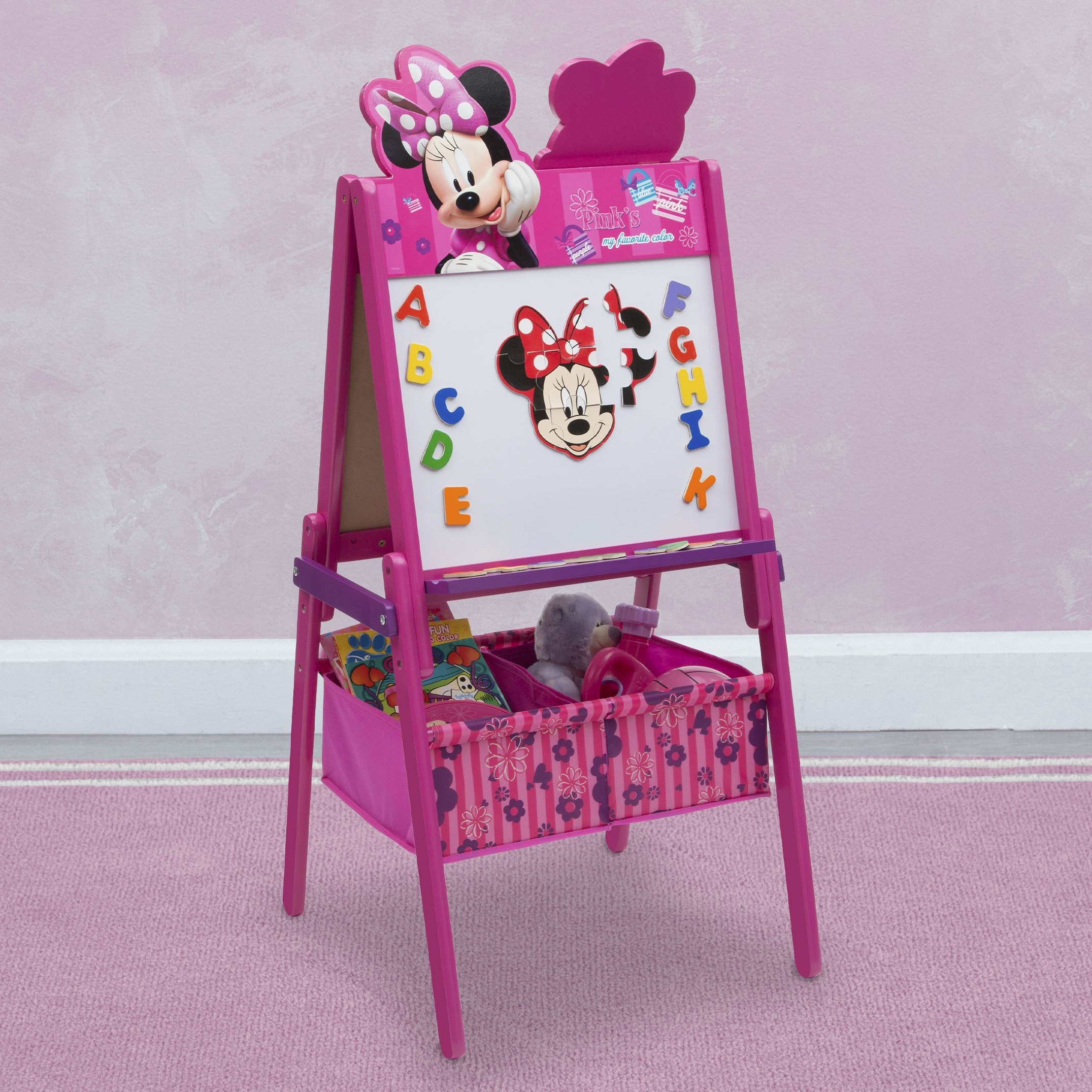 Minnie Mouse Wooden Double-Sided Kids Art Easel - Perfect for Drawing, Painting & Learning Activities at Home or School
