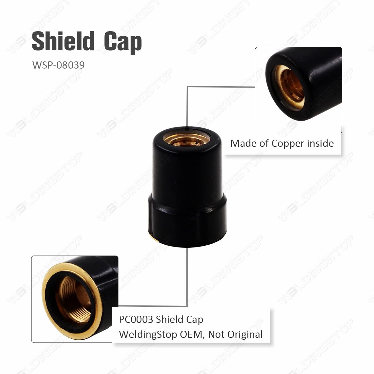 Plasma Shield Cup PC0003 - 2pc Nozzle for Trafimet CB50 Torch | Plasma Cutter Consumables | Welding & Metal Cutting Replacement Parts | Industrial & DIY Metal Fabrication Use