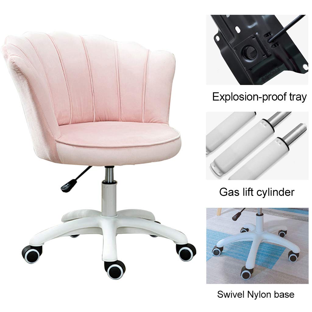 Ergonomic Velvet Swivel Office Chair - Adjustable Height Computer Desk Chair for Home Office, Gaming & Study - Comfortable Accent Chair for Living Room, Vanity & Leisure Use