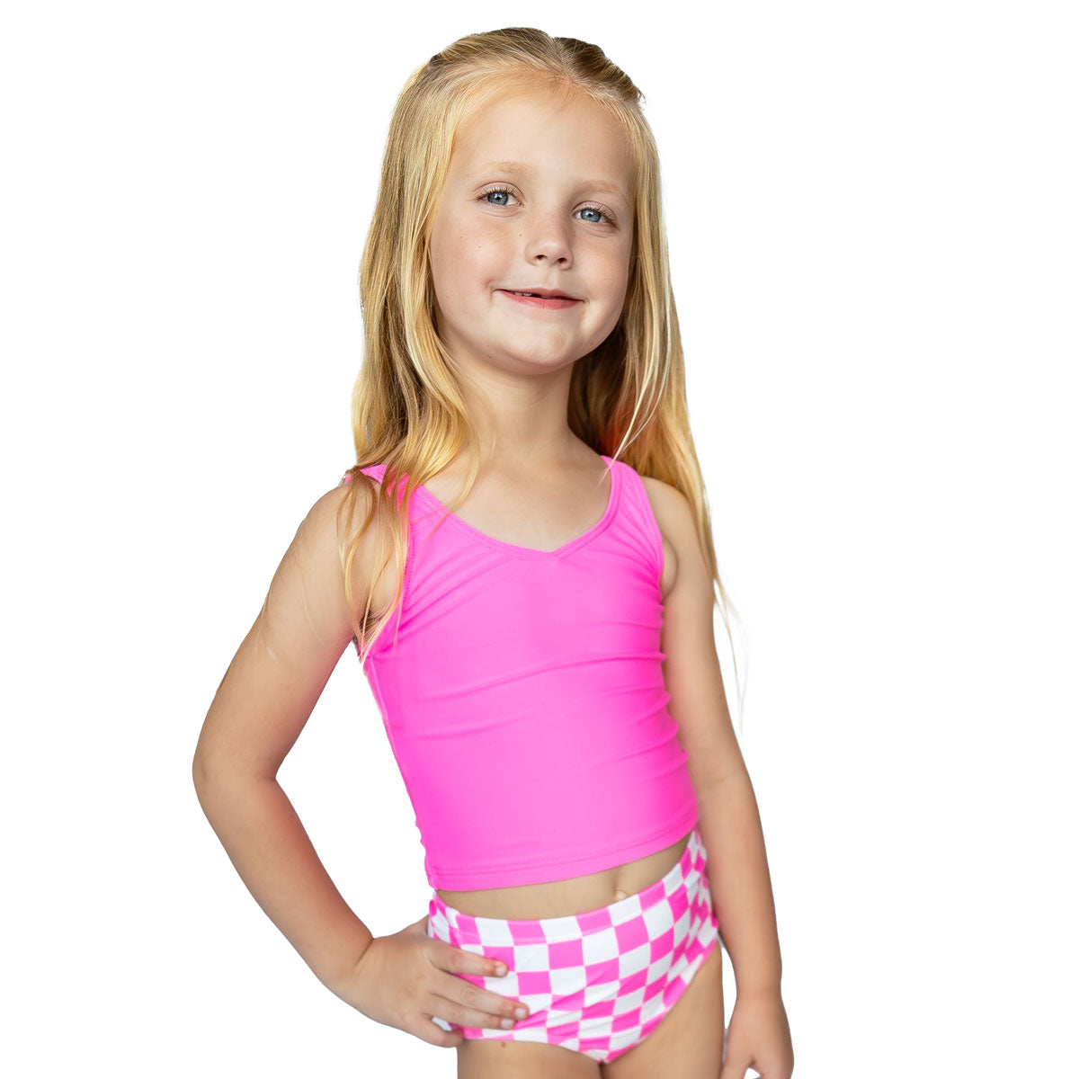 Girls V Neck Tankini Top - Comfortable Swimwear for Kids - Perfect for Beach, Pool & Summer Activities