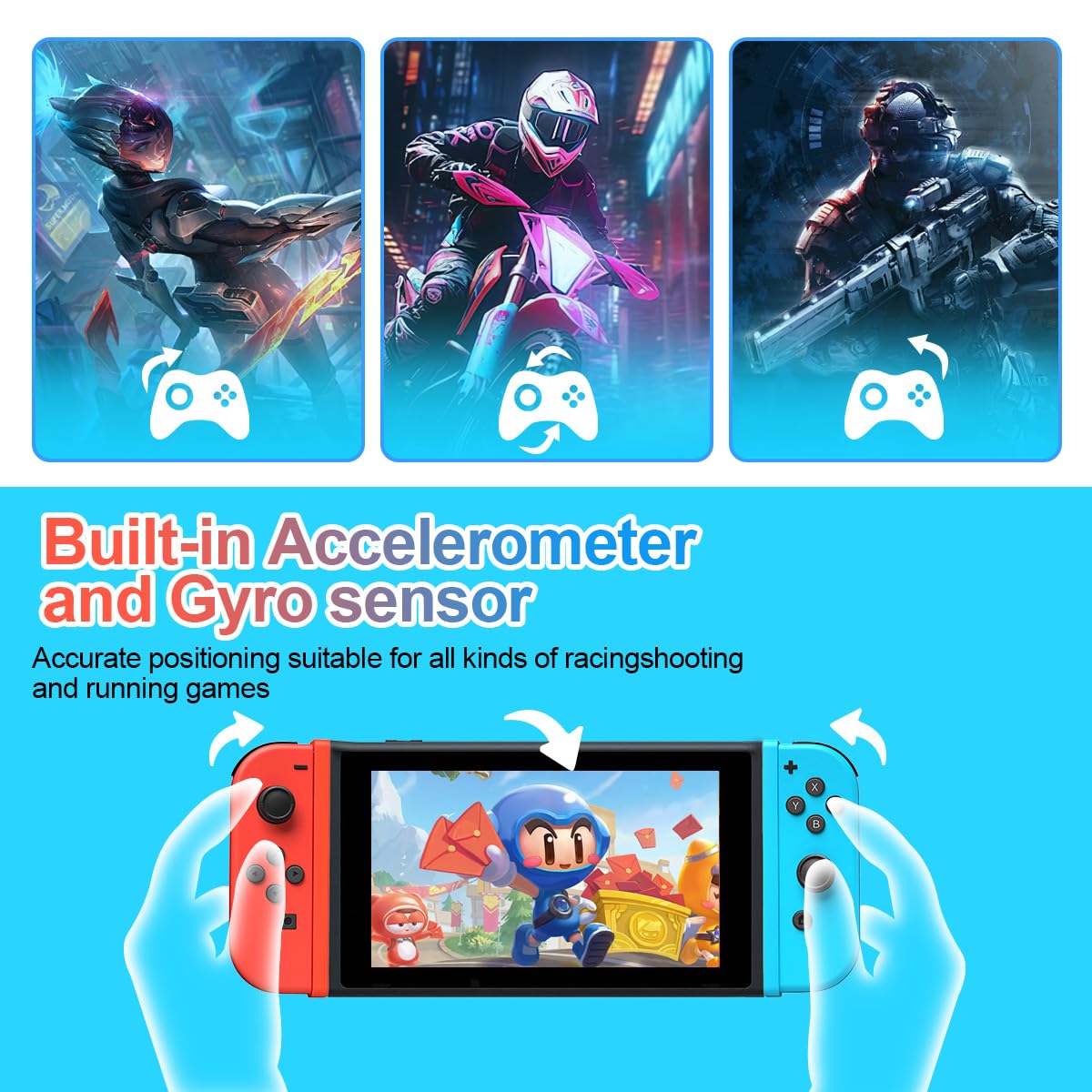 Wireless Switch Controller with Motion Control & Dual Vibration - Nintendo Switch Pro Gamepad for Gaming, Party Play & Family Entertainment (HLE)
