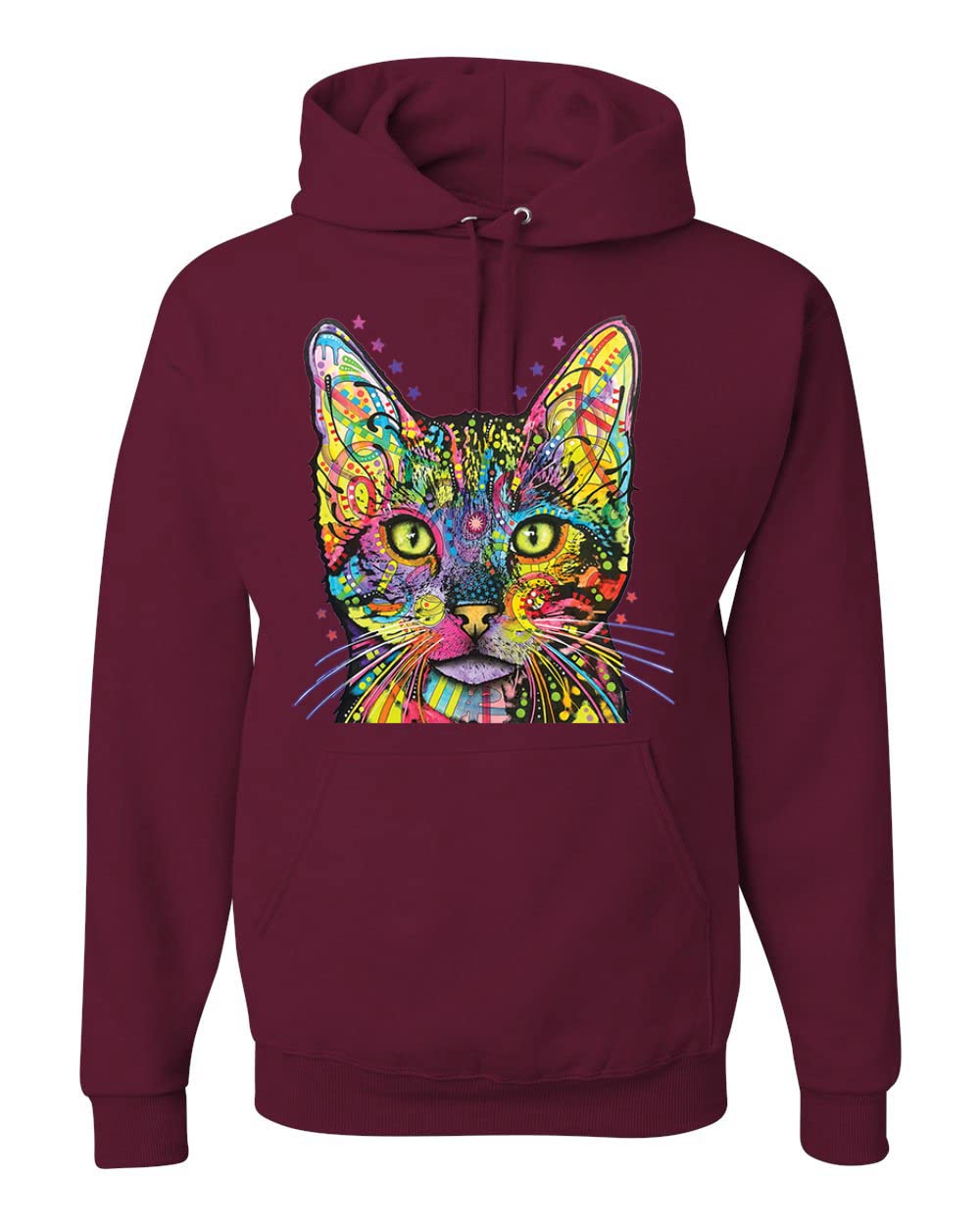 Colorful Cat Hoodie - Cat Mom & Cat Dad Sweatshirt | Dean Russo Art Animal Lover Unisex Pullover | Gifts for Pet Owners, Casual Wear & Cat-Themed Outfits
