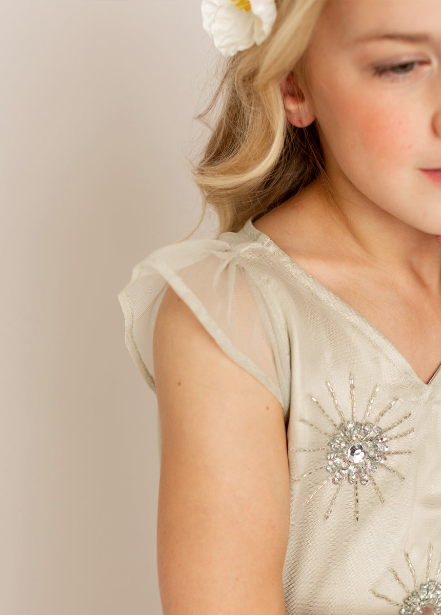 Elegant Silver Ginger Dress for Women - Perfect for Evening Parties, Weddings & Special Occasions