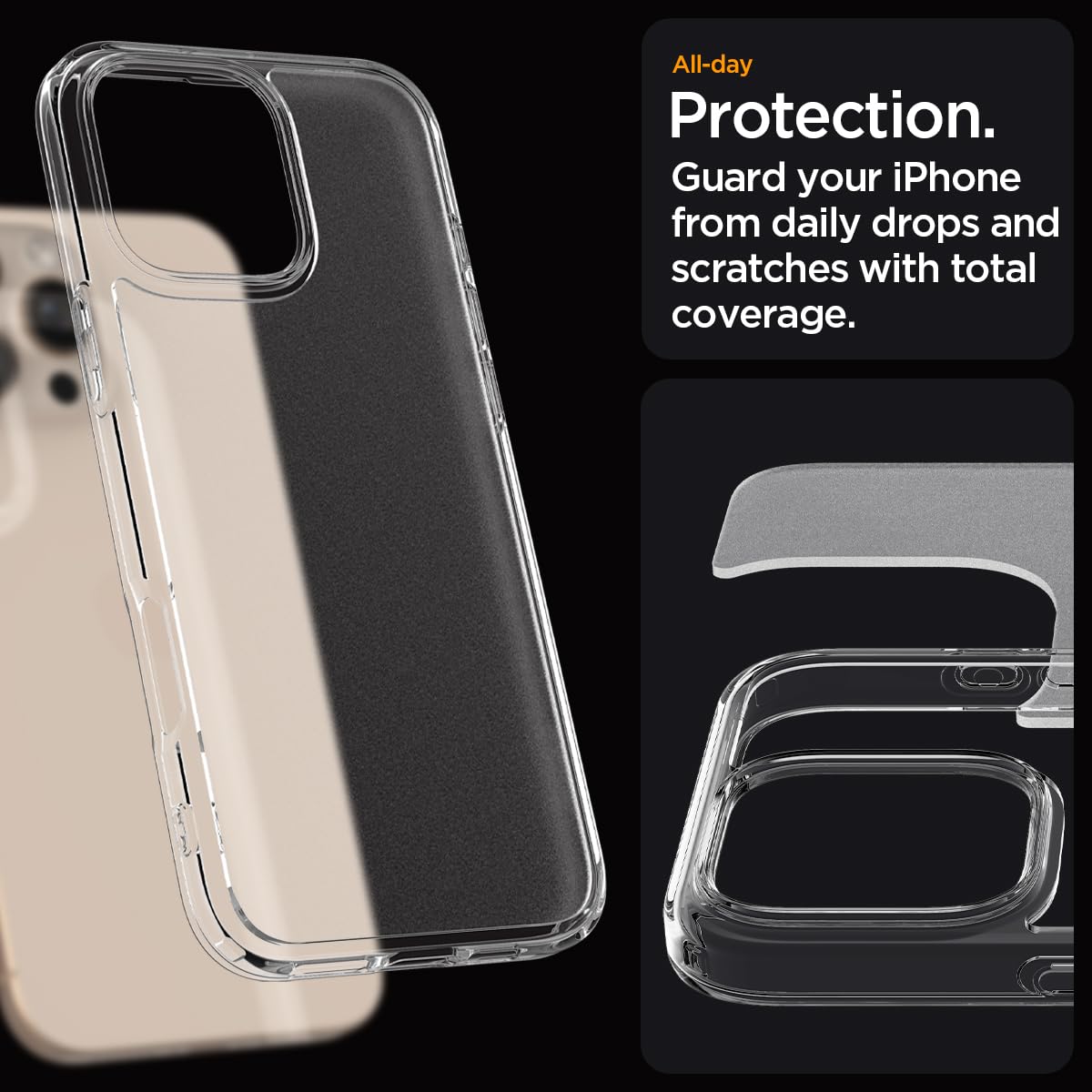 Spigen Ultra Hybrid Clear Case for iPhone 16 Pro Max - Shockproof Protective Cover with Military-Grade Protection | Perfect for Everyday Use, Travel & Outdoor Activities