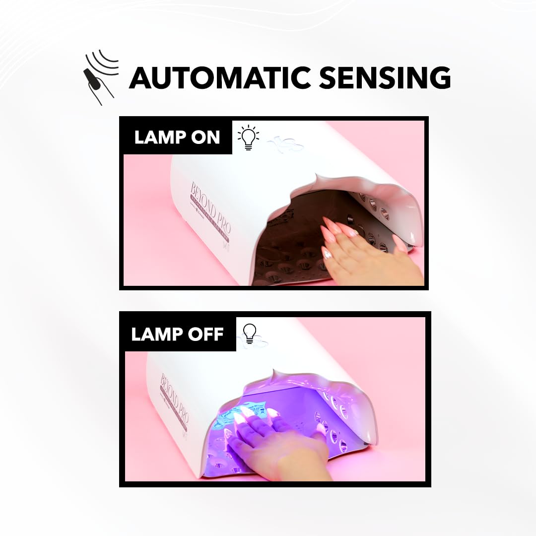KIARA SKY Beyond Pro Rechargeable LED Nail Lamp for Gel Polish - Professional UV/LED Curing Light for Manicure & Pedicure at Home or Salon (White)