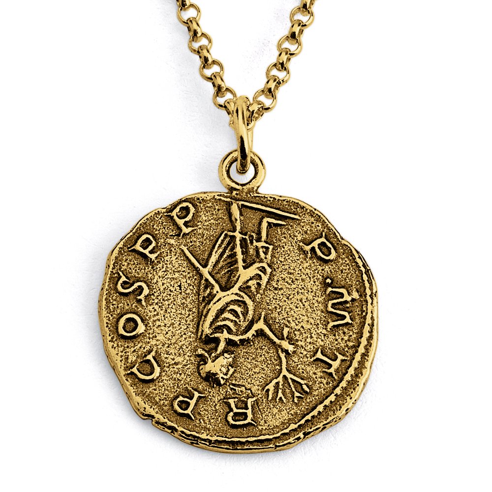 Authentic Gold Plated Silver Gordian Roman Emperor Replica Coin Pendant Necklace – Ancient Imperial Currency & Numismatic Jewelry for Collectors, History Enthusiasts, and Unique Gift Ideas