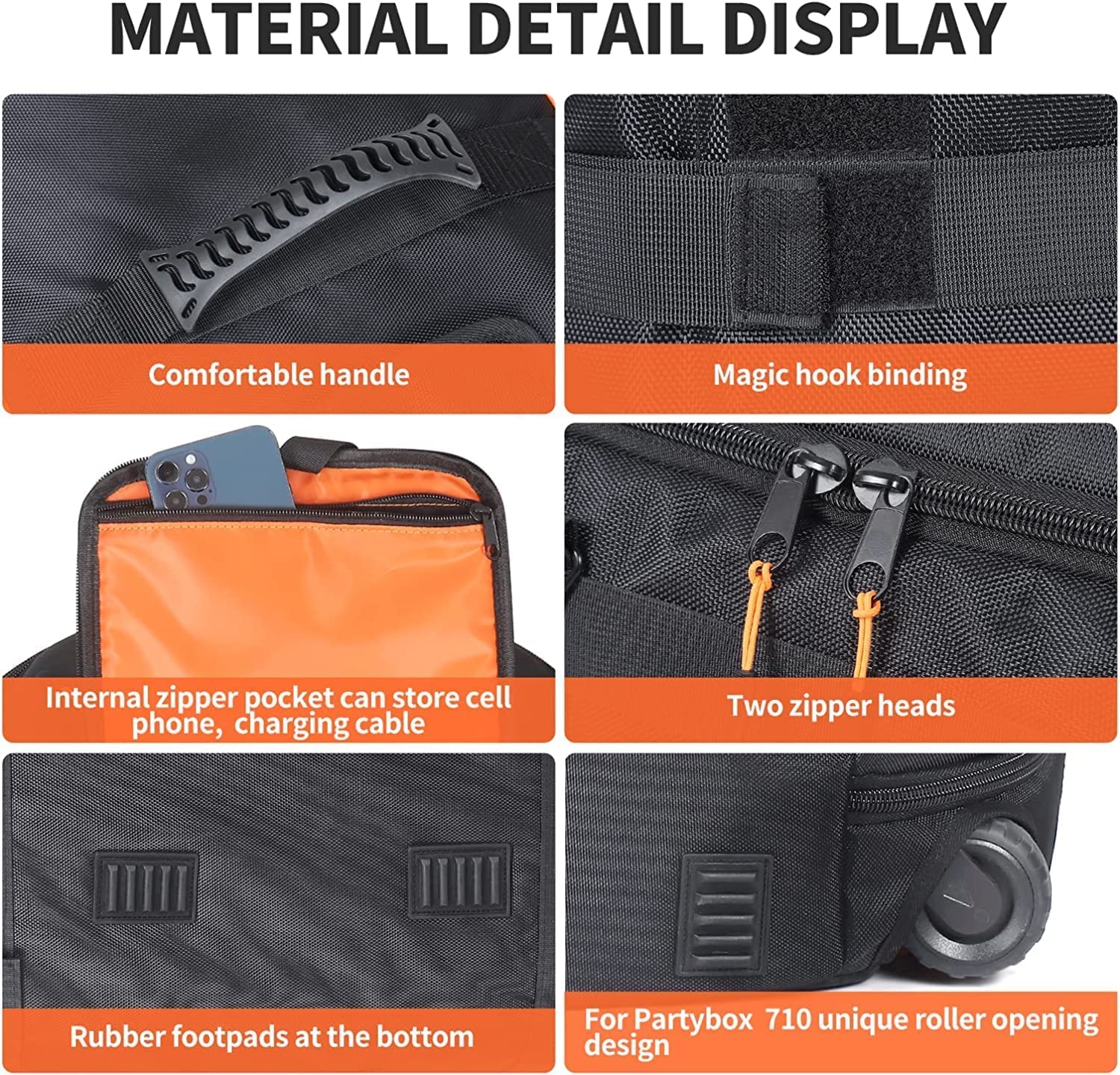 JBL PARTYBOX 710 Speaker Cover - Waterproof Protective Case & Portable Storage Bag for DJ Equipment, Live Performances | Durable Tote Backpack for Outdoor Parties, Travel, Camping & Events | Perfect for Concerts, Beach Trips & Music Festivals