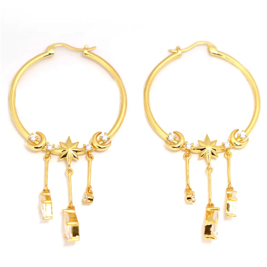 Cassandra Hoops - Trendy Gold Plated Hoop Earrings for Women | Perfect for Parties, Weddings & Everyday Wear