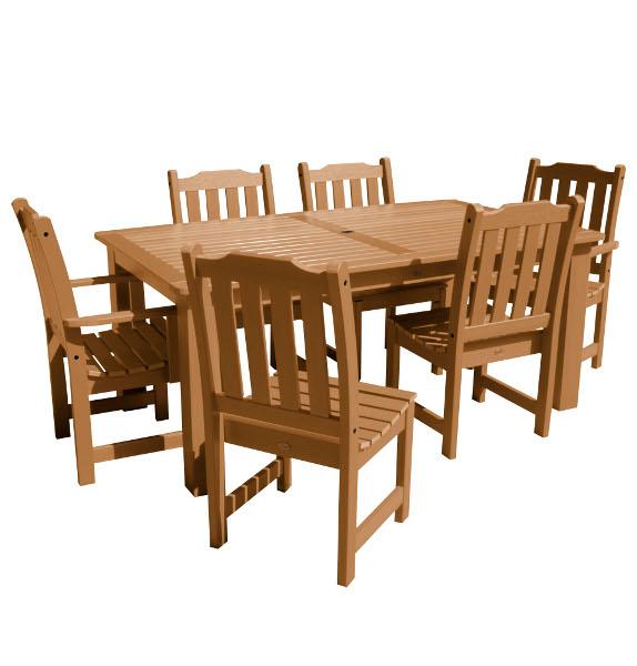Lehigh 7-Piece Rectangular Outdoor Dining Set - Patio Furniture for Garden, Backyard, Poolside & BBQ Gatherings