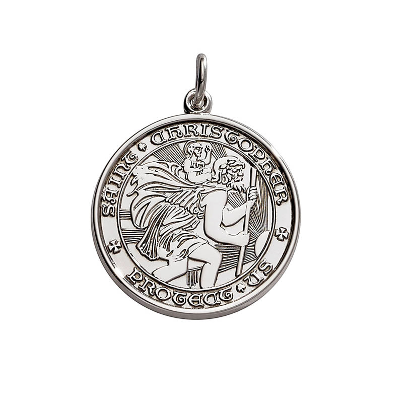 St. Christopher Medal Pendant in Sterling Silver - Religious Jewelry for Protection & Travel Blessings - Perfect for Necklaces, Gifts & Everyday Wear