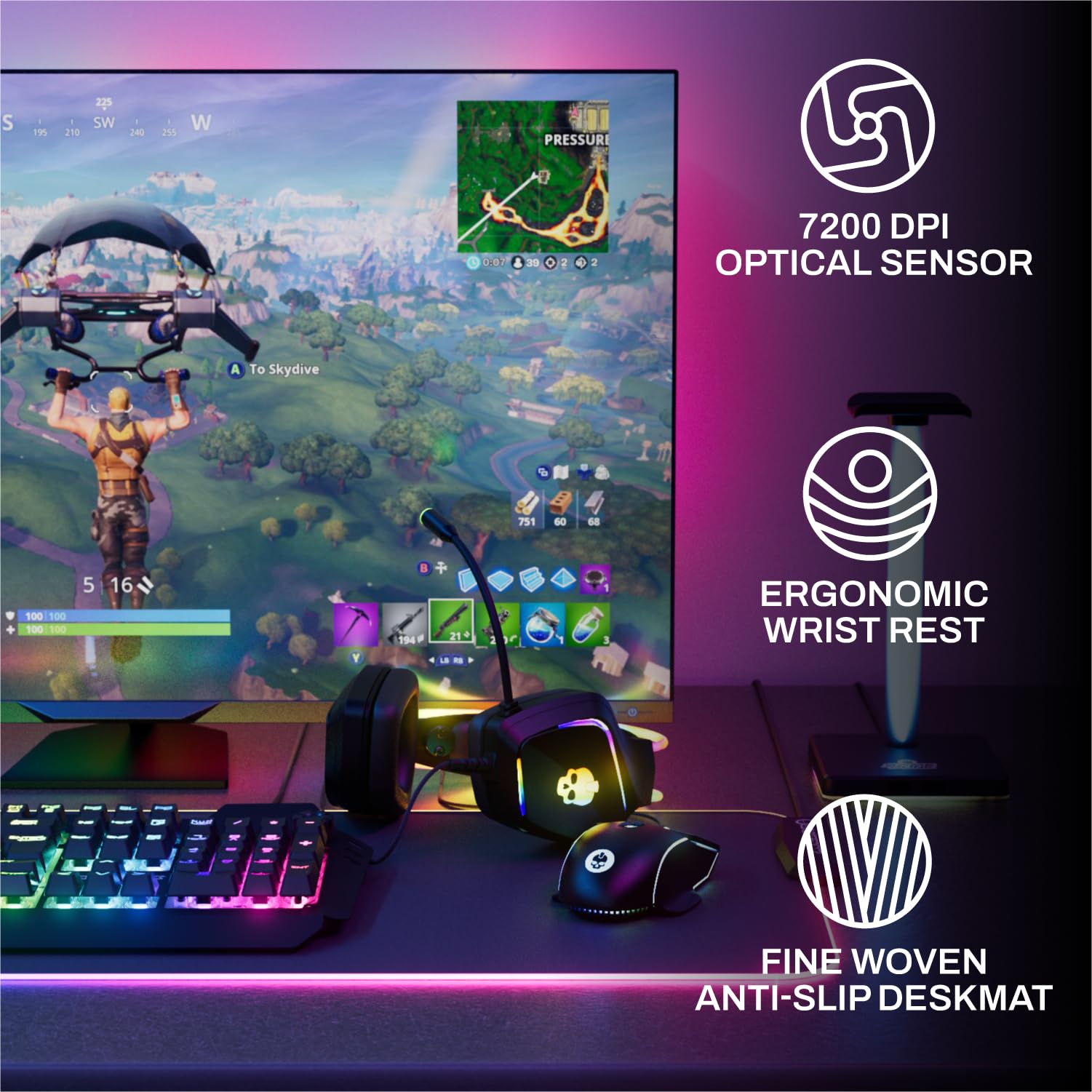 Codebreakers PC Gaming Bundle – 6-in-1 Gaming Accessories Set with RGB Keyboard, Gaming Mouse, Headset, LED XL Mouse Pad, Headphone Stand & RGB Light Strip – Perfect for Esports, Streaming & PC Gaming Setup
