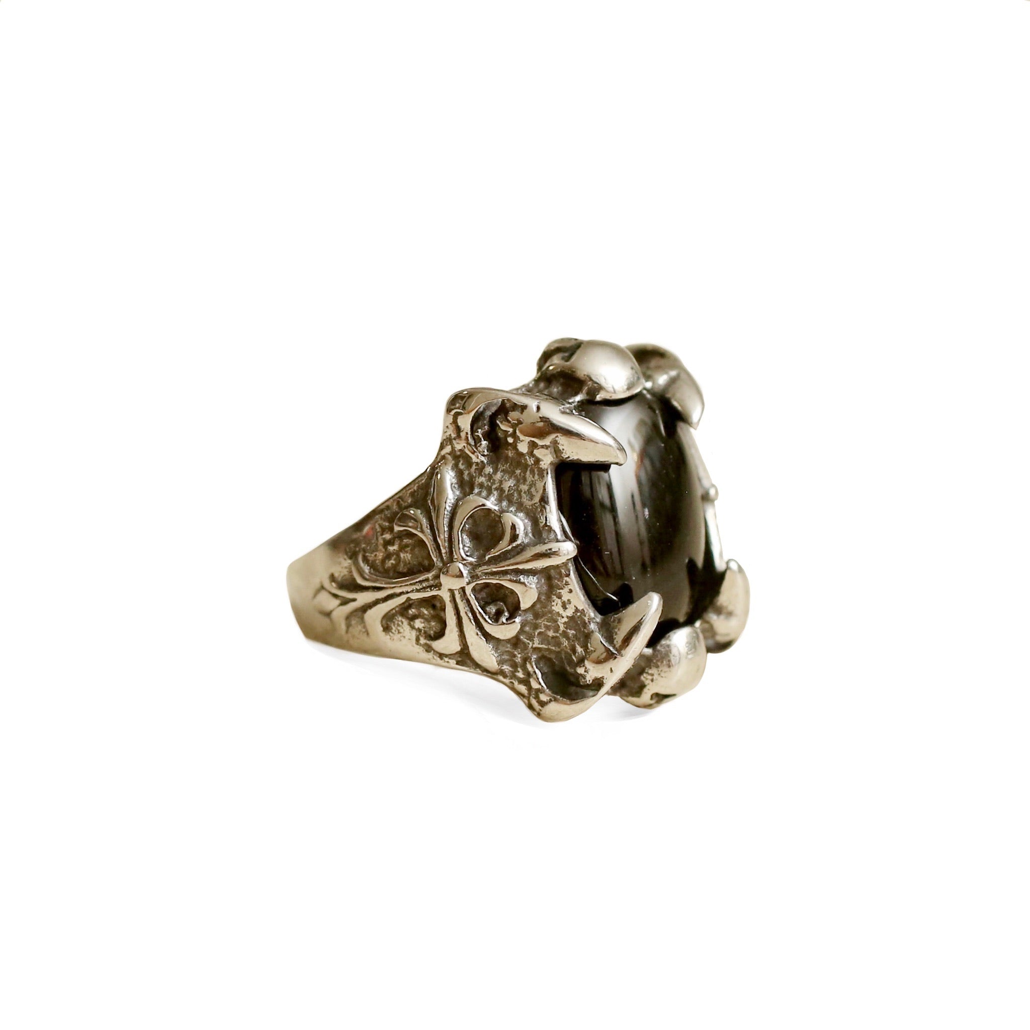 Black Onyx Stone Claw Ring - Elegant Gothic Jewelry for Women, Perfect for Halloween, Parties & Everyday Wear