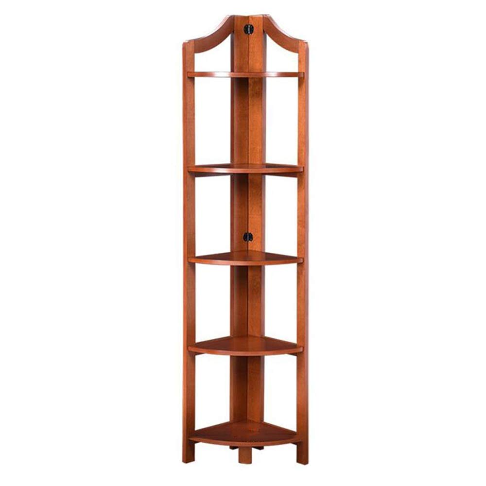 Wooden Wall Shelf - Multifunctional Corner Bookcase with Spine Tower Design for Home & Office Decor (Walnut, 12.28x12.28x60.23 inches) - Perfect for Living Room, Bedroom, Study & Small Space Storage Solutions