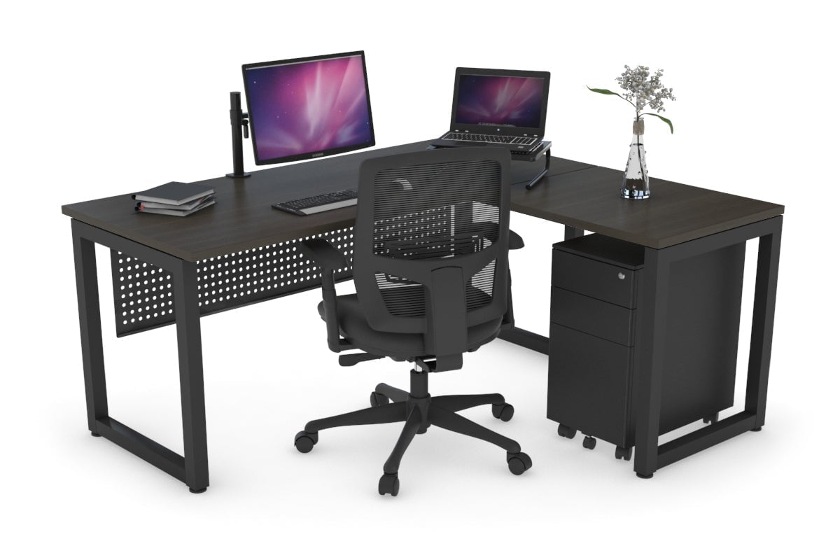 Premium L-Shaped Corner Office Desk with Quadro Loop Legs - 1800L x 1700W - Perfect for Home Office, Gaming Setup & Workspace Organization
