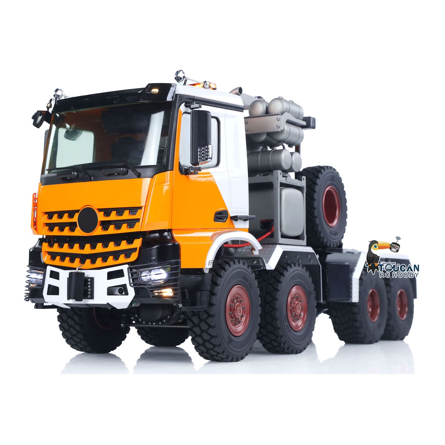 1/14 Scale 8x8 Metal RC Off Road Tractor Truck - Ar3363 Remote Control Lorry with Differential Lock, 3-Speed Gearbox & I6S Radio - Ideal for Off-Road Adventure, Crawling & Heavy Duty Play
