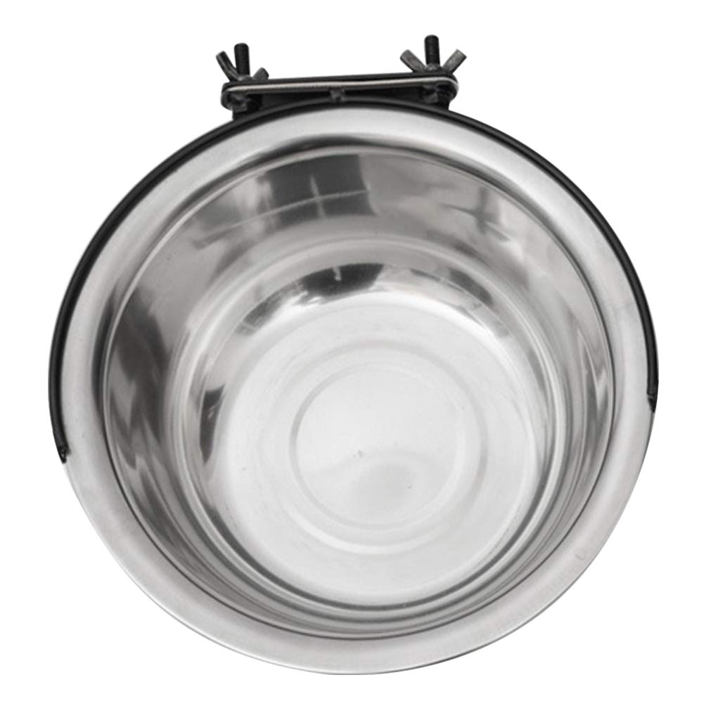 Automatic Pet Feeder Bowl - 150ml Stainless Steel Hanging Food & Water Dish for Dogs, Cats, Birds - Perfect for Crates, Travel & Training - Durable Silver Design