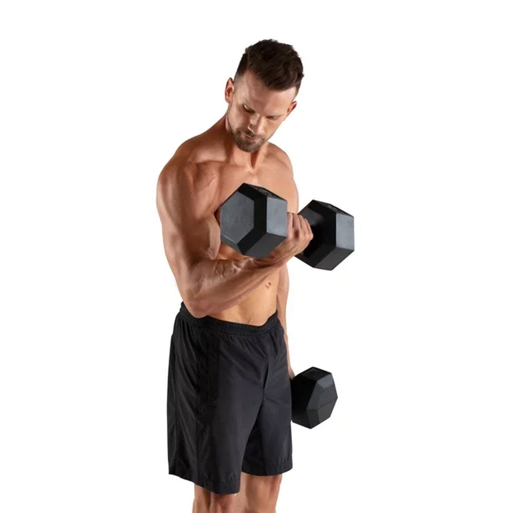 Weider Rubber Hex Dumbbell 115 lbs - Heavy Duty Workout Equipment for Home Gym, Strength Training & CrossFit | Sold Individually