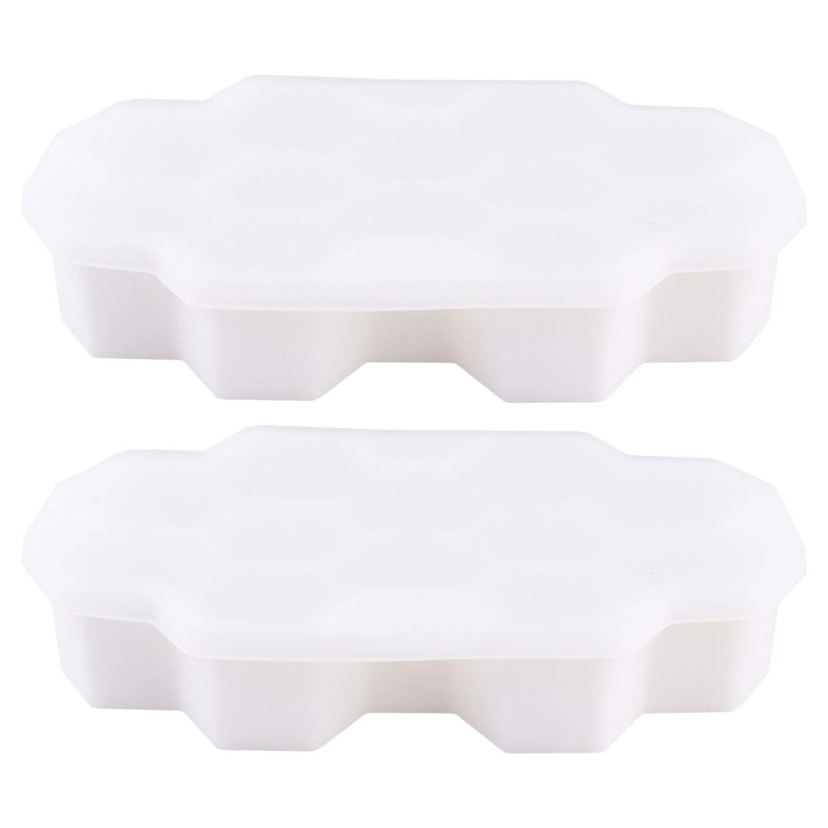 Hemoton 2-Pack 12-Cavity Honeycomb Ice Cube Trays with Lids - Whiskey Ice Molds, Silicone Ice Grids for Cocktails, Chocolate & DIY Ice Cream - Perfect for Freezer, Parties & Home Bars