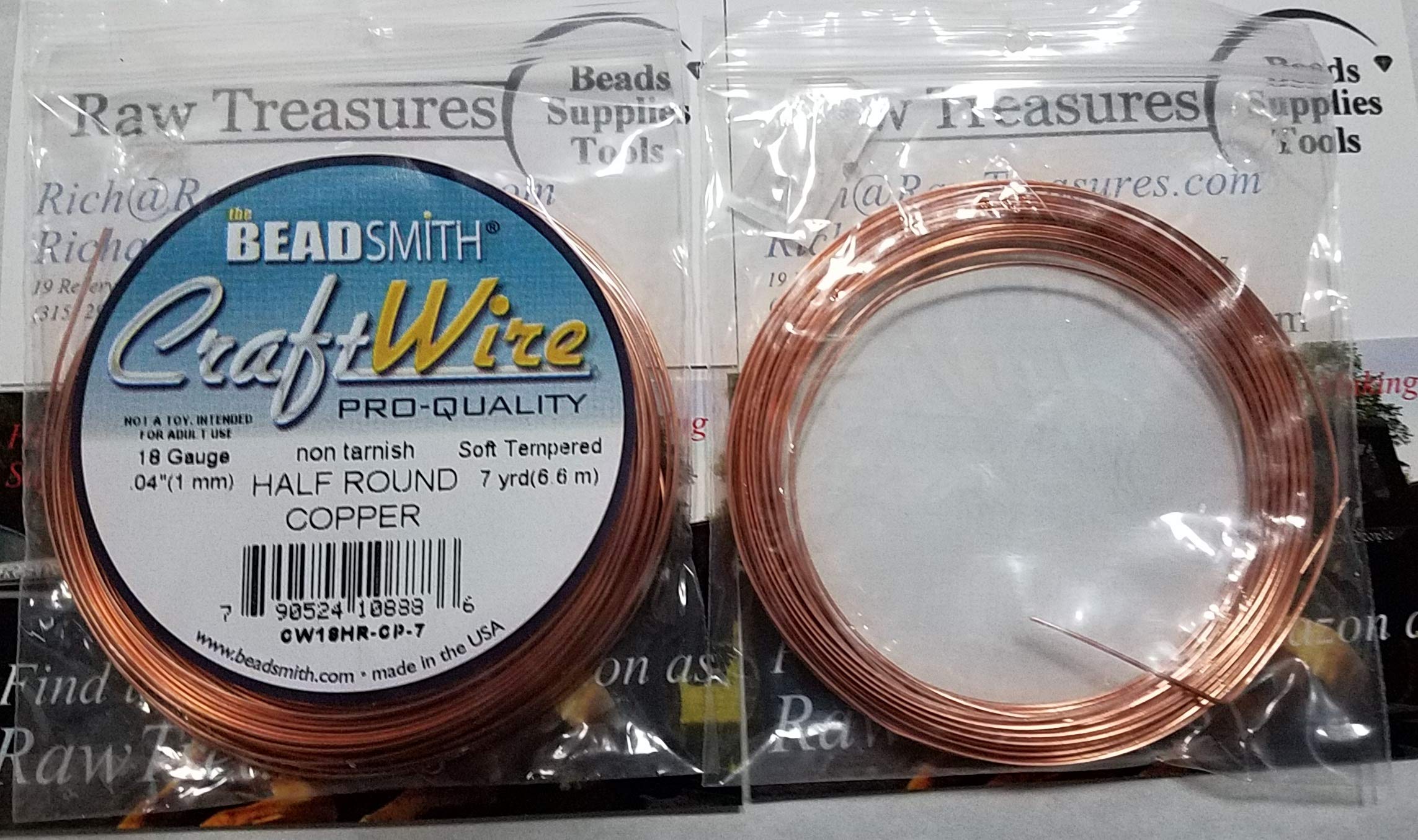 18 Gauge Half Round Copper Craft Wire - Tarnish Resistant, Soft & Flexible for Jewelry Making, DIY Projects, Beading, and Wire Wrapping (Copper Color) - Perfect for Bracelets, Earrings, and Home Decor Crafts