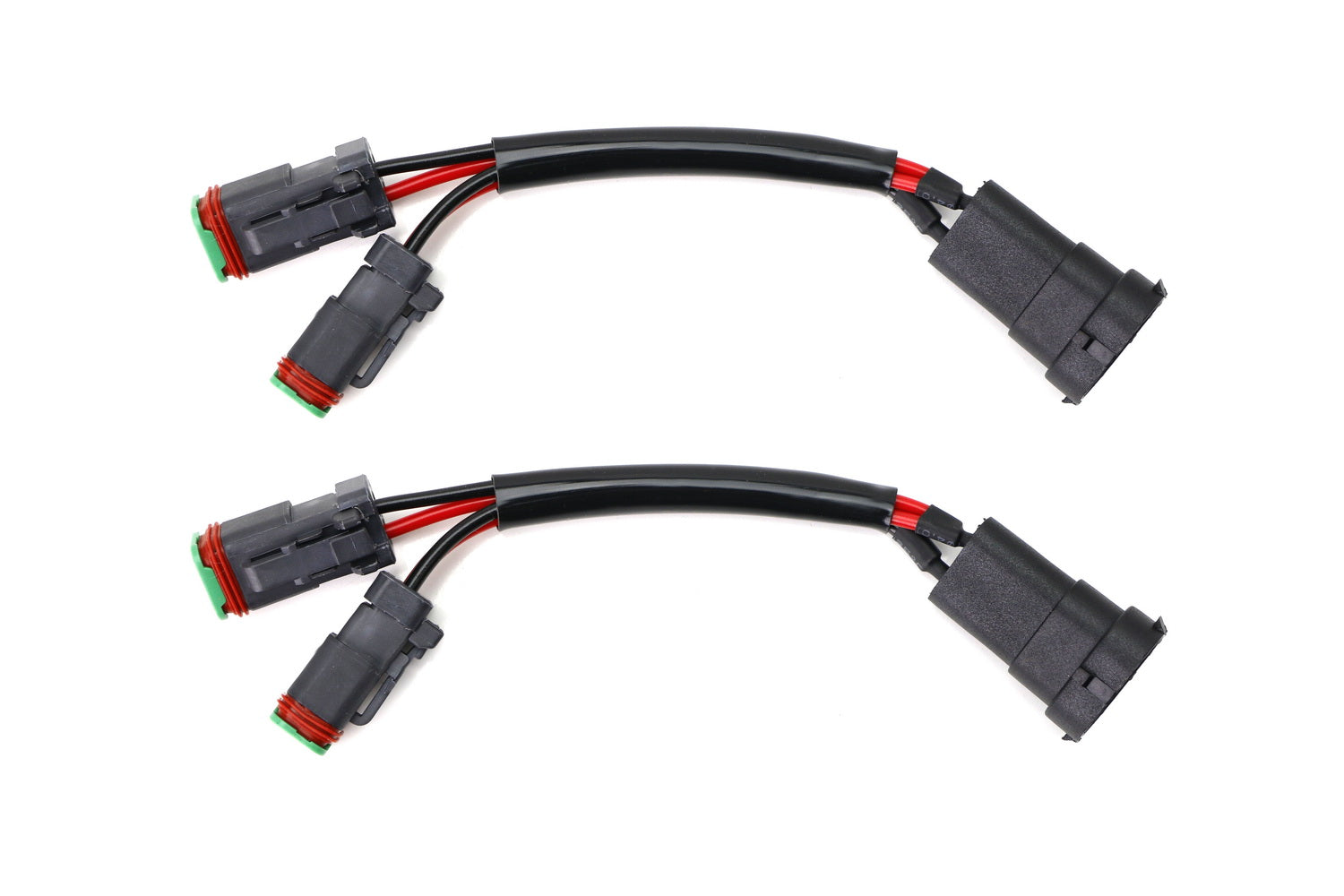 (2 Pack) Y Shape H11 H8 to Deutsch DT DTP Adapter Connector Splitter - Dual Outputs for Automotive LED Light Wiring & Truck Electrical Connections