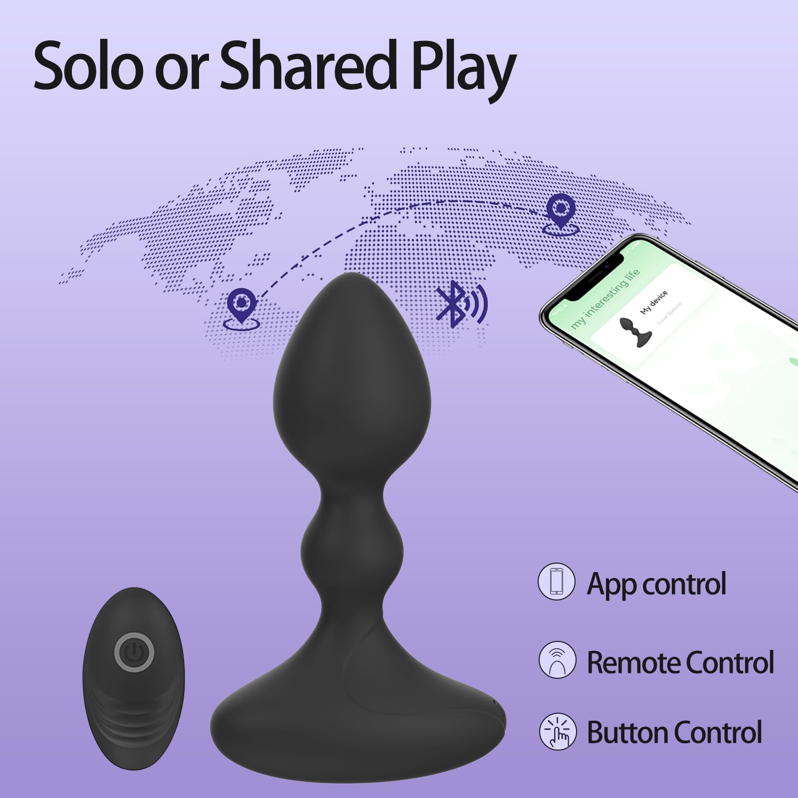 Remote Control Anal Plug Vibrator with APP - 10 Vibration Modes Prostate Massager for Men & Women, Couples Sex Toy - Perfect for Solo Play, Partnered Fun & BDSM Exploration (Black)