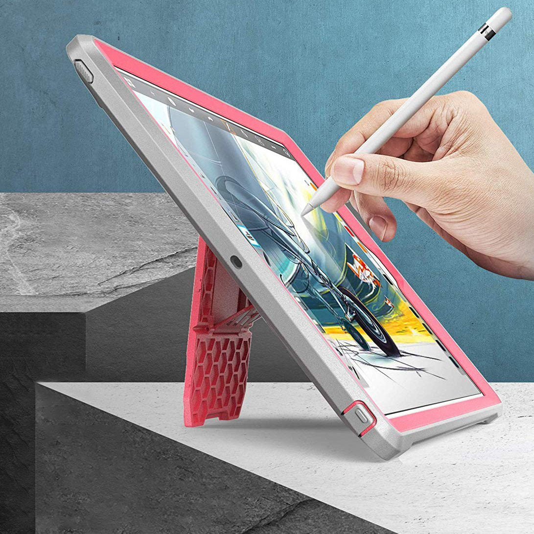 Unicorn Beetle PRO Rugged Case for iPad 10.2 Inch - Shockproof Protective Cover with Screen Protector, Pink | Perfect for Kids, Construction Sites & Outdoor Adventures