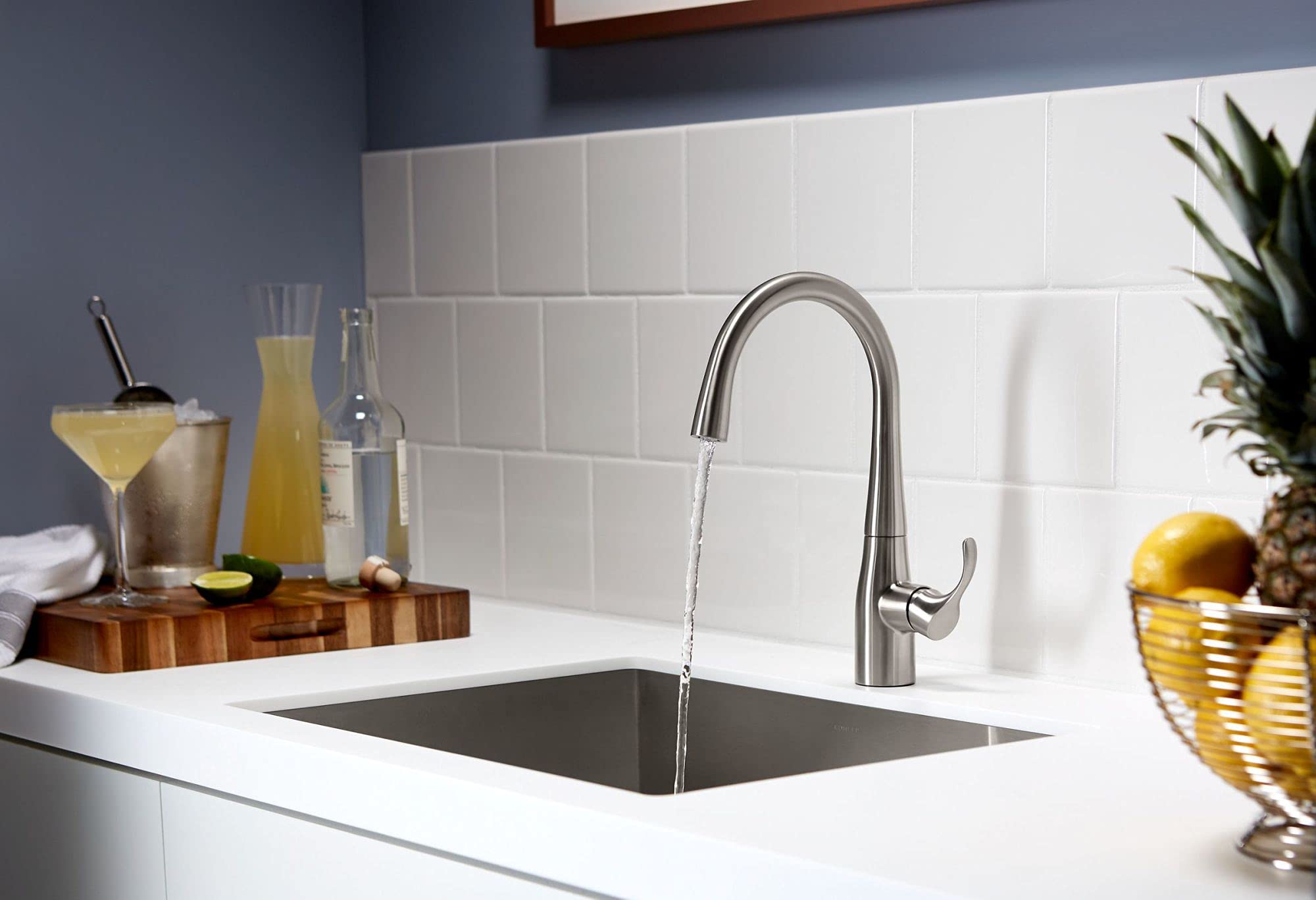 KOHLER K-22034-BL Simplice Single Handle Kitchen Bar Faucet in Matte Black - Perfect for Prep Sinks, Wet Bars, and Small Kitchen Spaces