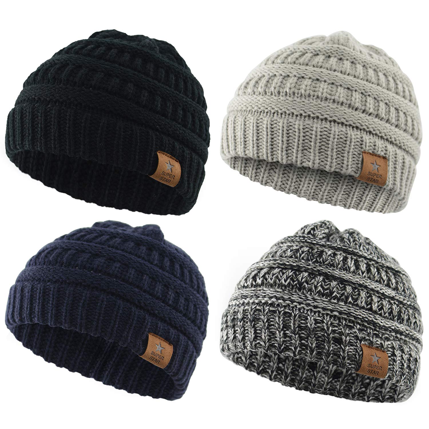 Zando Baby Beanies - Soft & Warm Knit Winter Hats for Infants & Toddlers (0-24 Months) | Cozy Cold Weather Accessories for Boys & Girls | Perfect for Outdoor Play, Snow Days & Winter Adventures