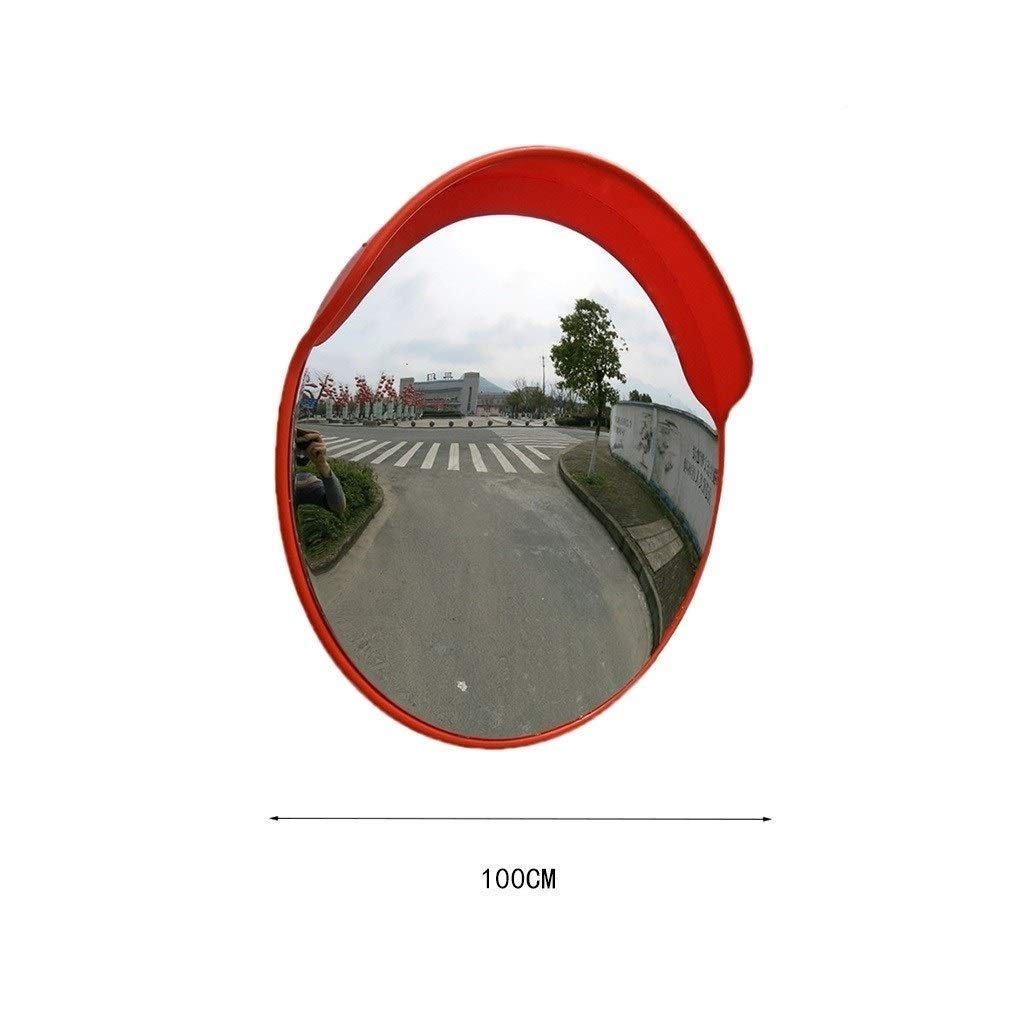 100cm Wide Angle Convex Traffic Safety Mirror - Round Plastic Road Mirror for Blind Spots & Driveway Security - Perfect for Parking Lots, Warehouses, and Street Corners