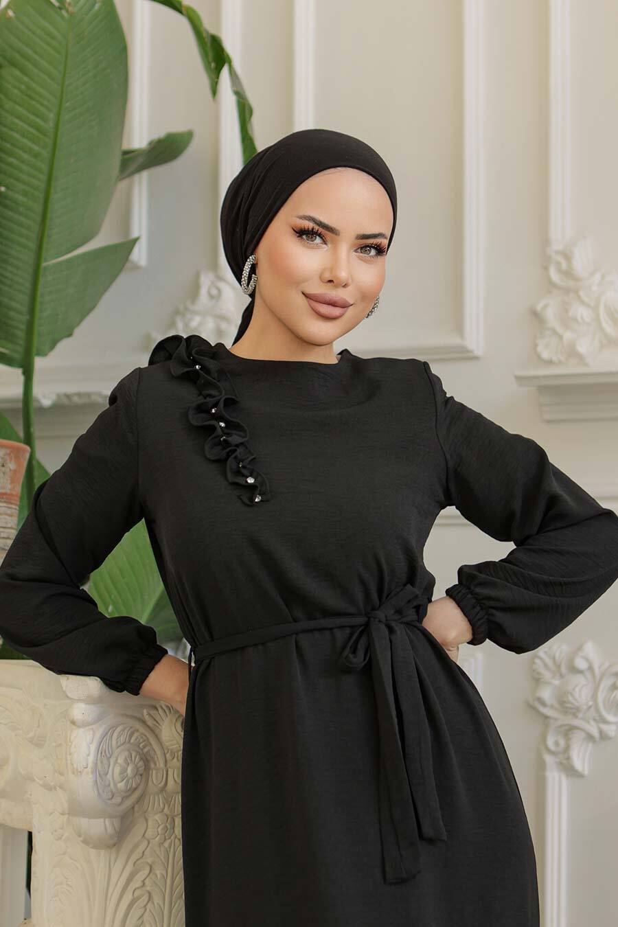 Tanya Long Maxi Dress with Ruffle Design & Waist Belt - Elegant Flowy Summer Dress for Beach, Wedding, and Special Occasions