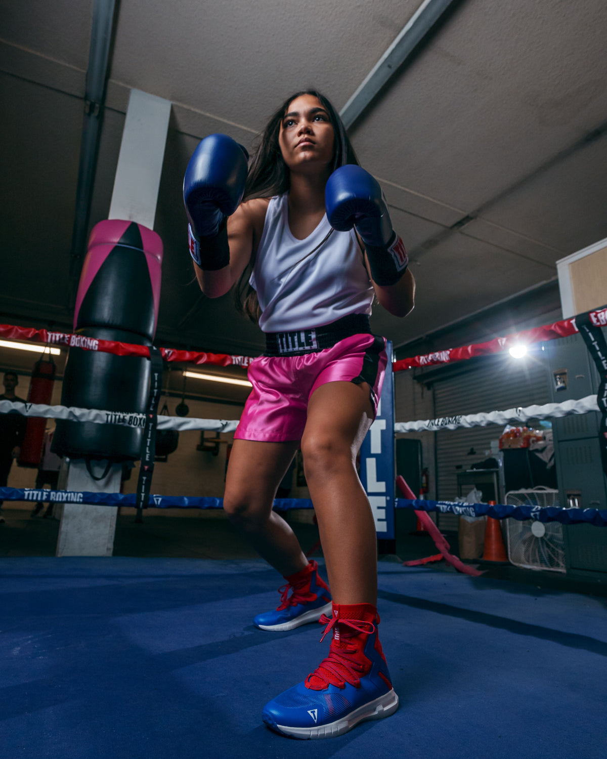 TITLE Boxing Professional Women’s Satin Striped Boxing Shorts - High Performance Training & Competition Apparel for Female Boxers
