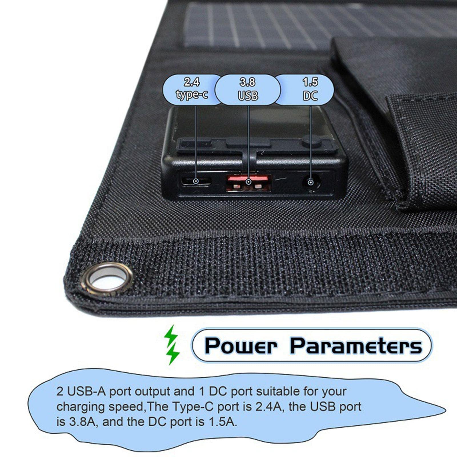 CALANDIS® Portable Solar Charger 10000mAh - Waterproof Outdoor Solar Panel Charger for iPhone, Android Phones, Cameras - Perfect for Camping, Hiking, Emergency Power Backup