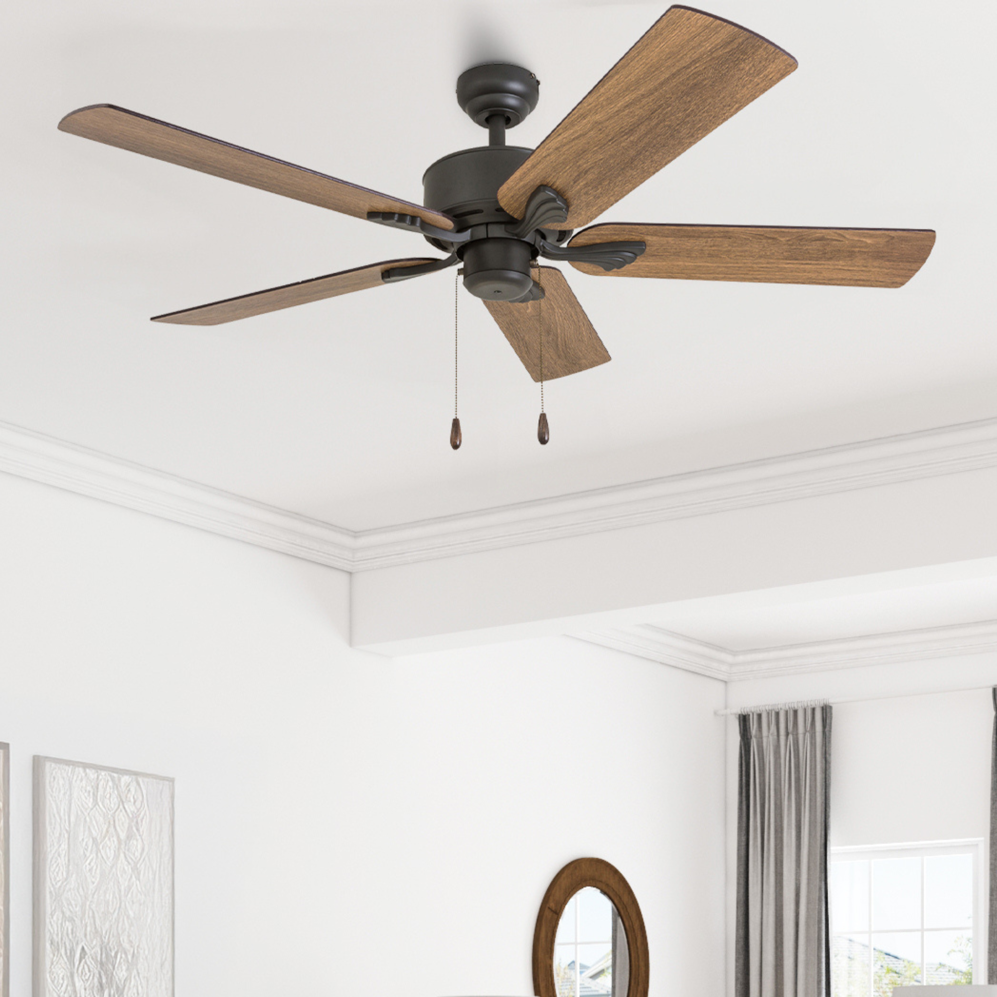 52 Inch Glencrest Bronze Ceiling Fan with Remote Control - Perfect for Living Room, Bedroom & Outdoor Patio Cooling