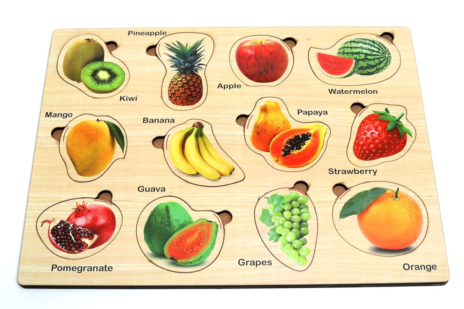 Educational Wooden Puzzle Games for Kids Ages 2-6 - Animal, Bird & Fruit Shape Learning Toys | Montessori Toddler Puzzle Board | Preschool Learning Gift for Boys & Girls | Perfect for Classroom, Homeschool & Birthday Gifts