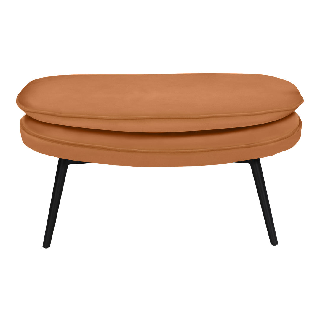 Hug Footstool in Cognac Brown - Modern Parma Design with Quilted Stitching - Perfect for Living Room, Bedroom, or Office Comfort