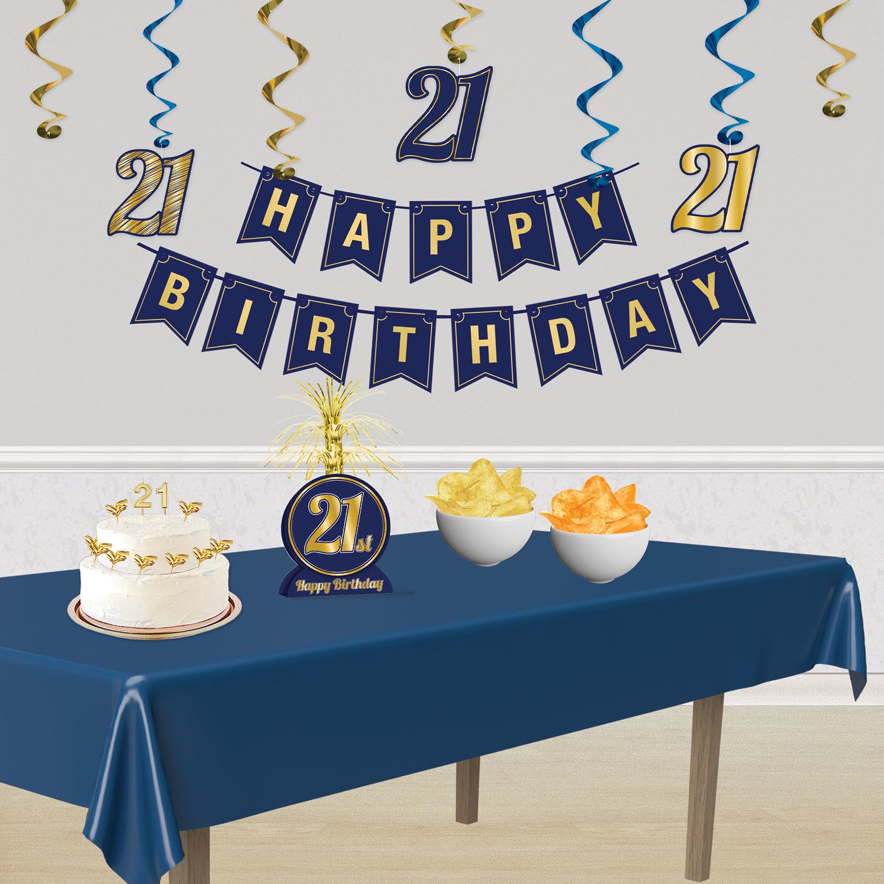 12 Pack Beistle 21st Birthday Party Centerpieces - Gold Glitter Cake Toppers & Decorations for 21st Birthday Celebrations, Girls Night Out, Milestone Parties & Adult Themed Events