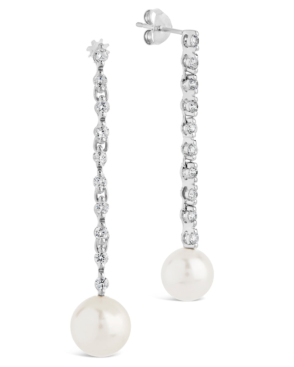 Blake Pearl Drop Stud Earrings - Elegant Dangle Earrings for Women, 925 Sterling Silver, Perfect for Weddings, Parties & Everyday Wear