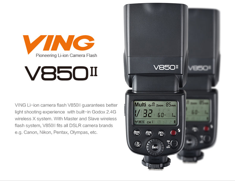 Godox V850II Professional Manual Speedlight Flash for Canon Nikon Sony DSLR Cameras - Perfect for Portrait, Wedding, and Studio Photography