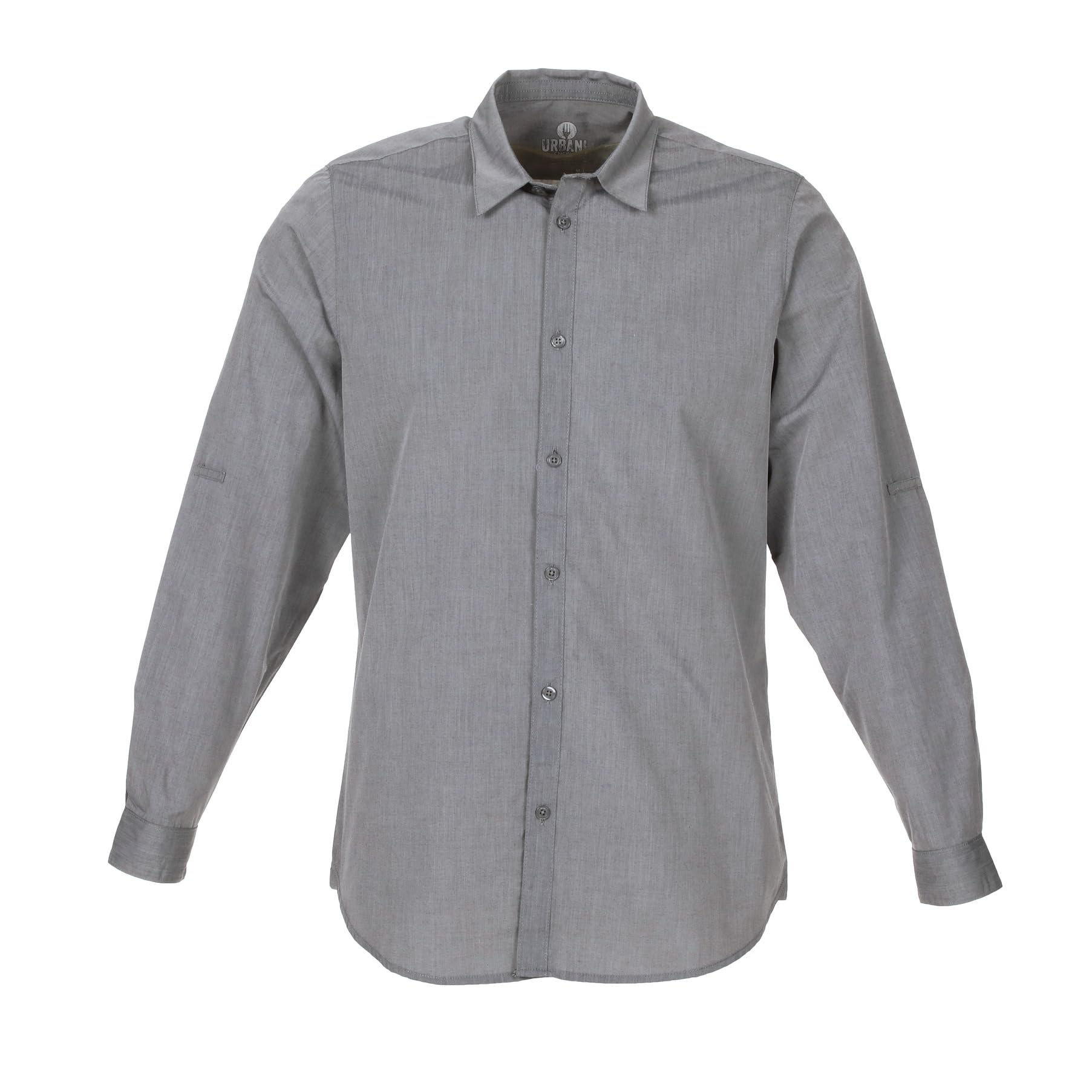 Chef Works Men's Modern Chambray Dress Shirt - Professional Slim Fit Button Down Shirt for Business, Office & Formal Occasions