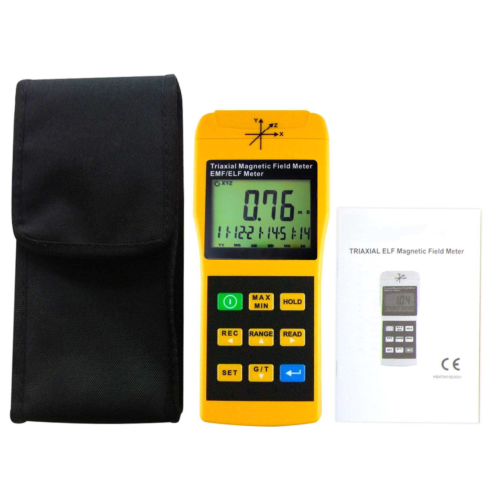 3-Axis Gauss EMF ELF Meter Detector - Handheld Portable Electromagnetic Field Radiation Tester (20/200/2000 mG & uT, 30-2000Hz) for Home, Office & Industrial Use - Measure Microwave, Computer, Monitor & Power Line EMF Radiation