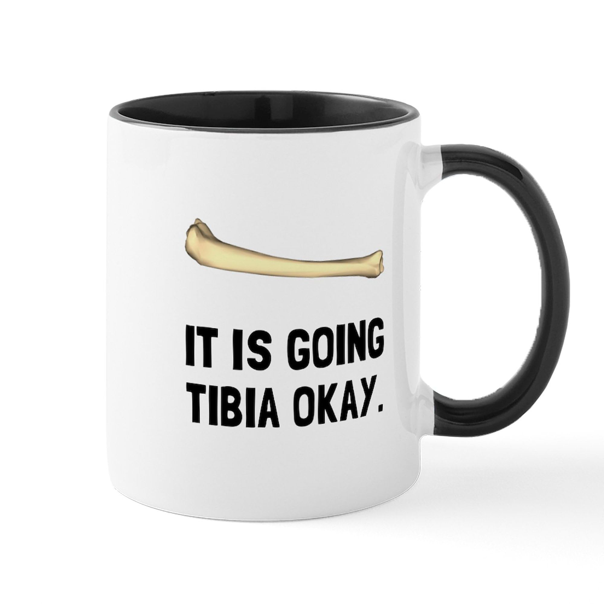 Tibia Okay 11 oz (325 ml) Ceramic Coffee Mug - Funny Bone Medical Humor Gift for Doctors, Nurses & Gamers - Perfect for Coffee, Tea & Hot Drinks at Home or Office
