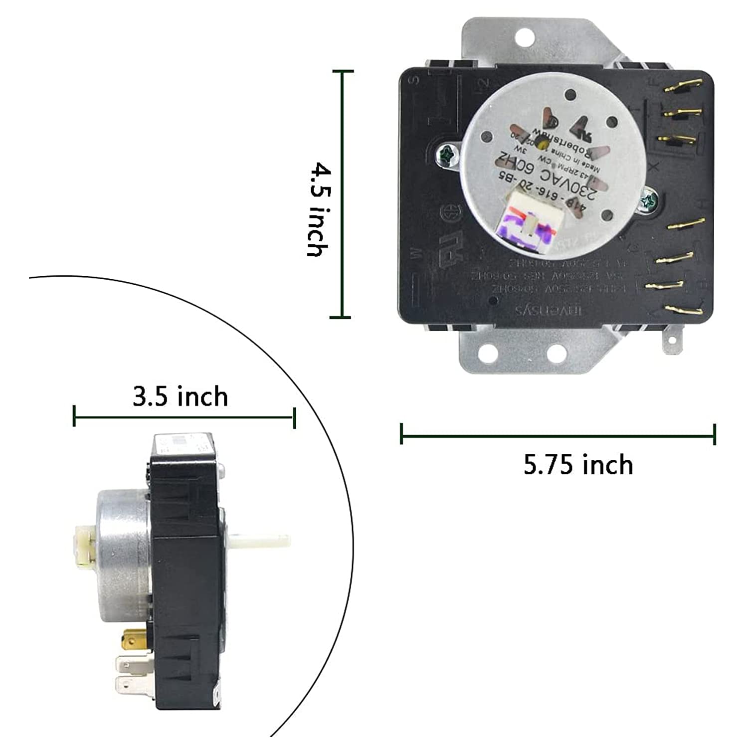 Whirlpool Kenmore Dryer Timer Replacement W10185976 OEM Part - Compatible with WPW10185976, PD00004619 - Perfect for DIY Appliance Repair & Laundry Room Maintenance